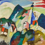 Wassily Kandinsky, Murnau mit Kirche II (Murnau with Church II), 1910. Sold: Sotheby's, London, 1 March 2023, for $44.8 million. Entre 1909 et 1911, Kandinsky commence à quitter la figuration pour l’abstraction. Sa toile « Vue de Murnau avec l’église II », réalisée en 1910, illustre cette transition.